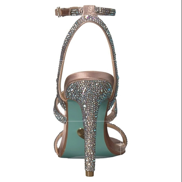 NIB Rare Limited Edition Blue by Betsey Johnson Aubry Rhinestone Crystal Heels - Picture 4 of 14